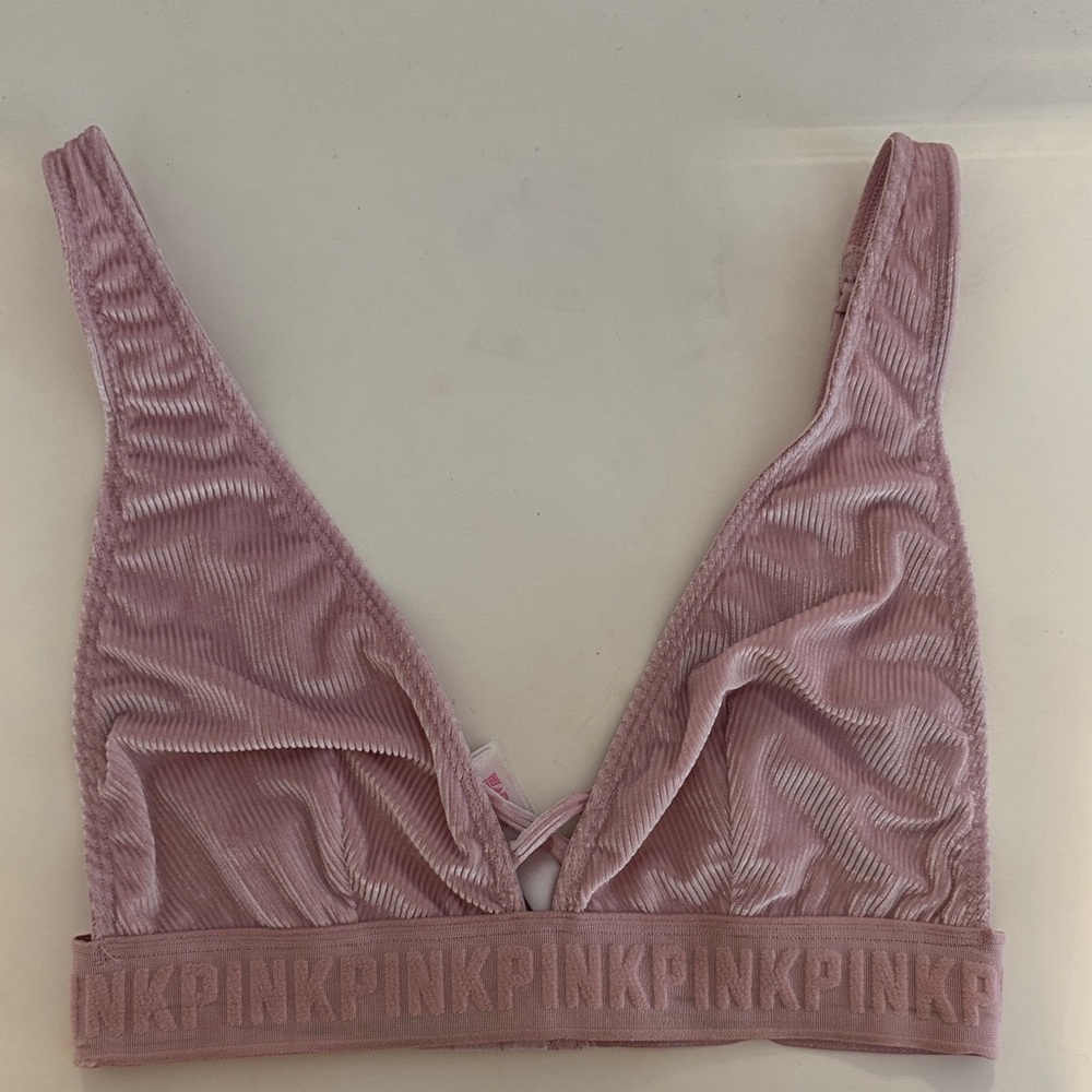 PINK Victoria's Secret Mauve Ribbed Bralette